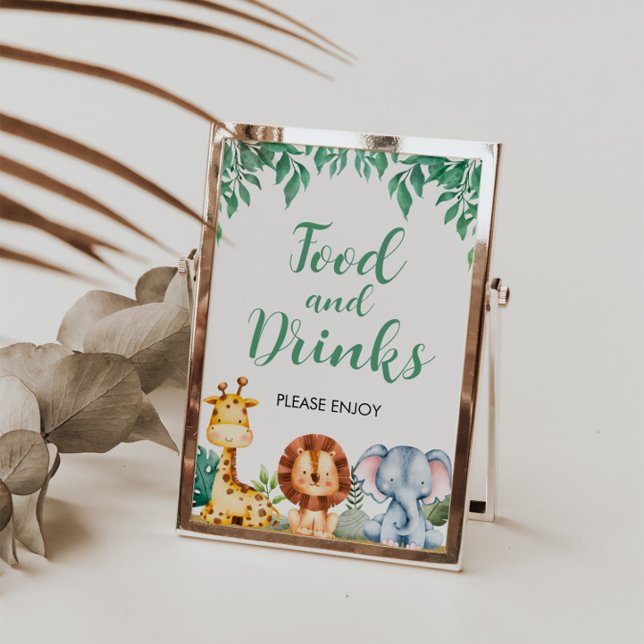 "Wild ONE Safari Animals Food and Drinks"-Zeichen Poster (Von Creator hochgeladen)