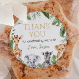 Wild One Safari Animals Geburtstag Baby Shower Runder Aufkleber
