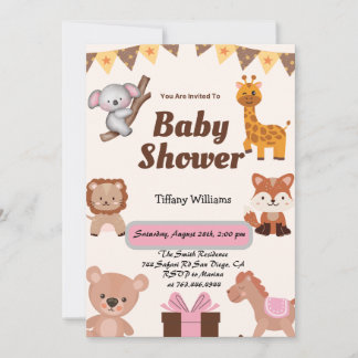 Wild One Safari Animals Moderne Einladung