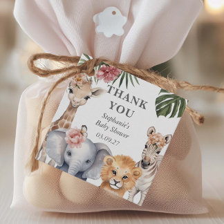 Wild One Safari Animals Niedlich Baby Girl Shower Geschenkanhänger
