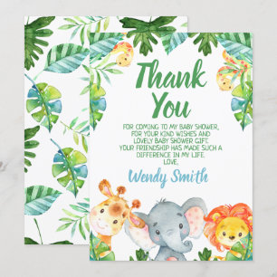 Wild One Safari Baby Dusche Danke Karte