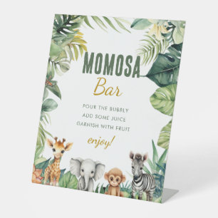 Wild One Safari Baby Dusche Momosa Bar Sign Sockelschild