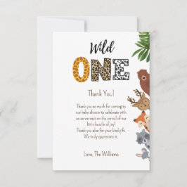 Wild One Safari Baby Dusche Windeln Tombola Dankeskarte