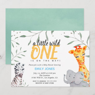 Wild One Safari Baby Shower Boy Einladung