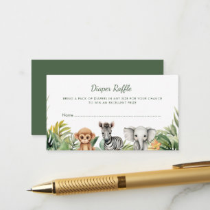 Wild One Safari Baby shower carte de tombole de 