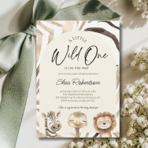 Wild One Safari-Baby-Shower-Einladung