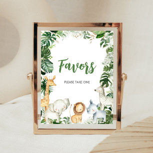Wild One Safari Baby Shower Geschenke Schild