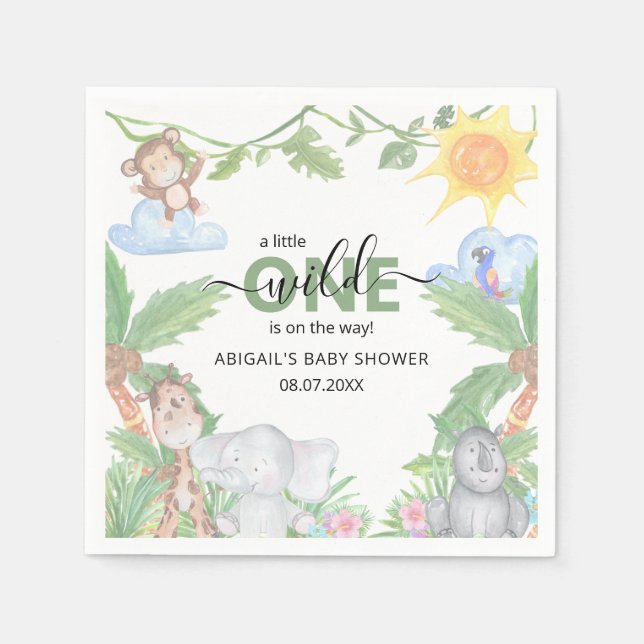 Wild One Safari Baby Shower Napkins Serviette (Vorderseite)