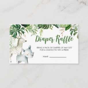 Wild One Safari-Baby-Shower-Windel-Raffle Begleitkarte