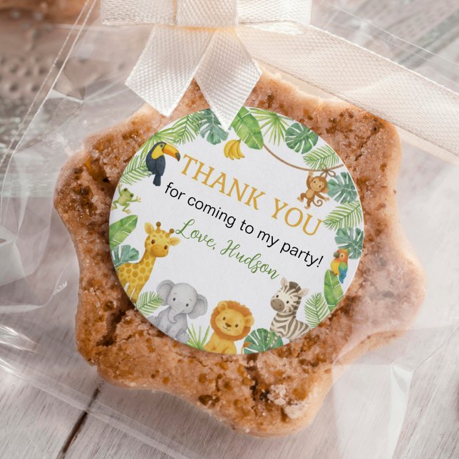 Wild One Safari Birthday Party Runder Aufkleber (Von Creator hochgeladen)