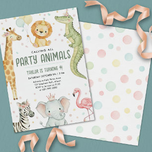 Wild One Safari Boy Birthday Party Einladung