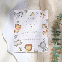 Wild One Safari Boy Budget Kinderdusche Einladung