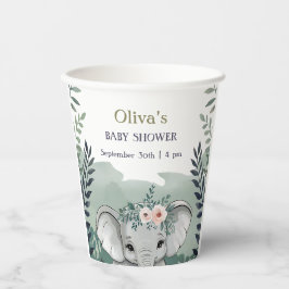 Wild One Safari Elephant Baby Shower Cups Pappbecher
