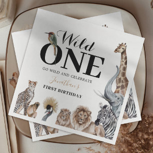 Wild One Safari erste Geburtstagsparty Serviette