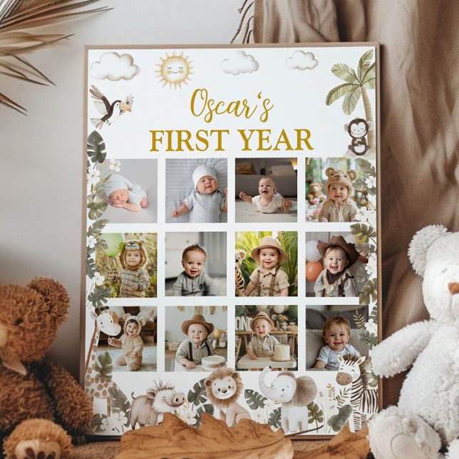 Wild One Safari First Year Photo Milestone Poster (Von Creator hochgeladen)