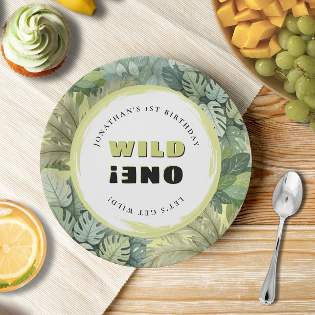 Wild One Safari Geburtstag Pappteller (Von Creator hochgeladen)