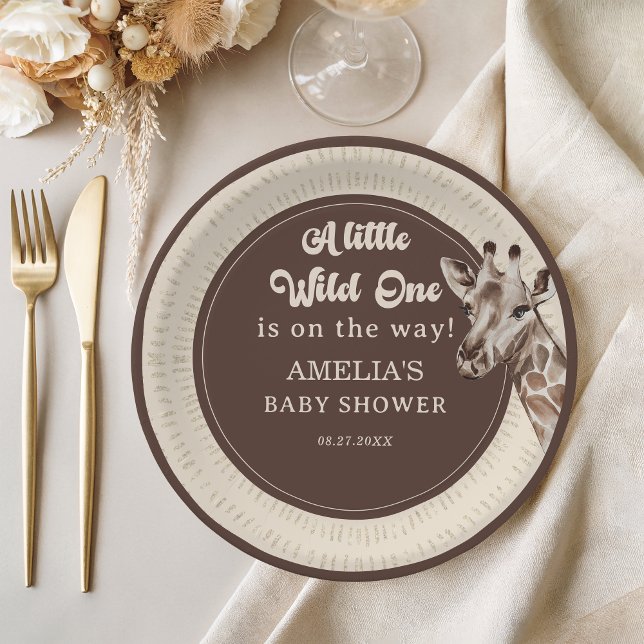 Wild One Safari Giraffe Baby Dusche Pappteller (Von Creator hochgeladen)