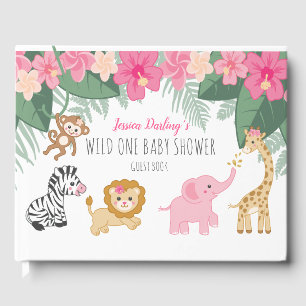 Wild one Safari / Girl Jungle BABY Dusche willkomm Gästebuch