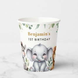 Wild One Safari Jungle Animals 1. Geburtstag Pappbecher