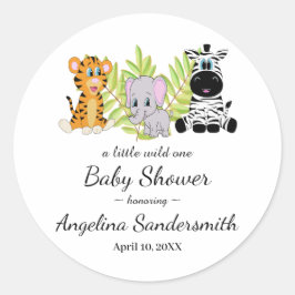 Wild One Safari Jungle Animals Niedlich Baby Showe Runder Aufkleber