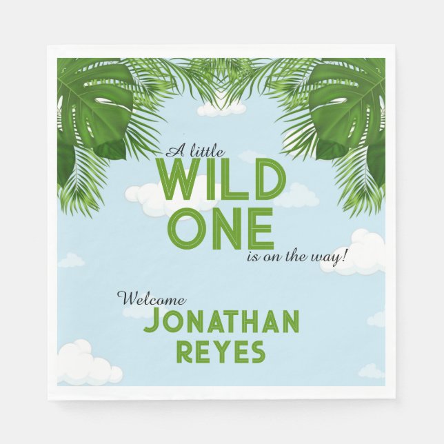 Wild One Safari Jungle Baby Dusche Napkins Serviette (Vorderseite)