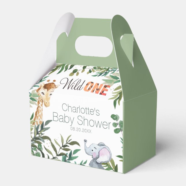Wild One Safari Jungle Baby Duwer Fevor Box Geschenkschachtel (Vorderseite)