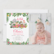 Wild One Safari Jungle First Birthday Baby Girl