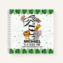 Wild One Safari Jungle First Birthday Guest Notizbuch