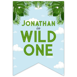 Wild One Safari Jungle Thème Anniversaire Bannière