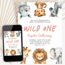 Wild One Safari-Thema Mädchen Erster Geburtstag Pa