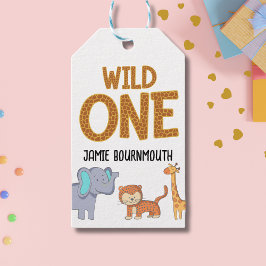 Wild One Safari Theme Boys 1. Geburtstag Geschenkanhänger
