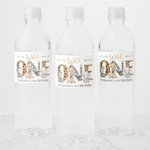 Wild One Safari Tier 1. Geburtstag Wasserflasche L