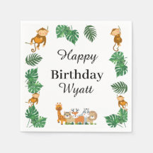 Wild One Safari Tier Geburtstag Napkins