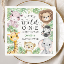 Wild One Safari-Tiere Baby Shower Geschlechtsneutr