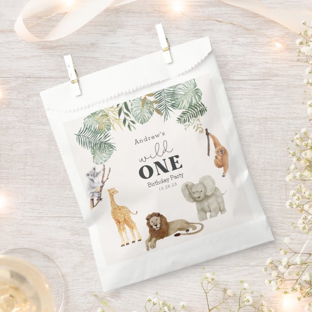Wild-One-Safari-Tiere bevorzugen Flaggen Geschenktütchen (Ausgeschnitten)