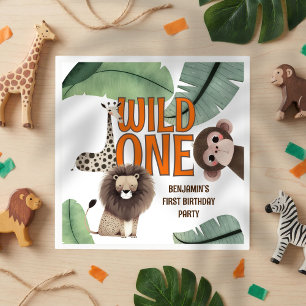 Wild One Safari-Tiere Erste Geburtstagsfeier Serviette