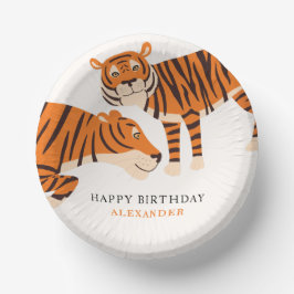Wild One Safari Tiger Kid's Birthday Pappteller