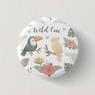 Wild One Safari Tropical Geburtstag Button Pin