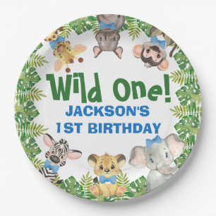Wild One Safari Zoo Animals Boy First Geburtstag Pappteller