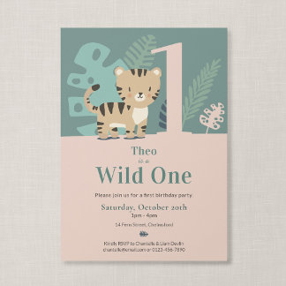 Wild One Soft Safari Tiger Dschungel Erster Geburt Einladung