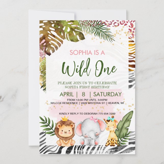 Wild One Thème Anniversaire Invitation (Devant)