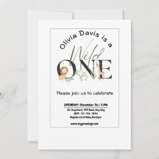 Wild One thème Baby shower Invitation