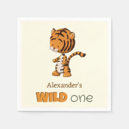 Wild One Tiger Birthday Serviette