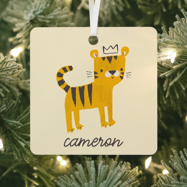 Wild One Tiger Cat Ornament Aus Metall (InSitu)