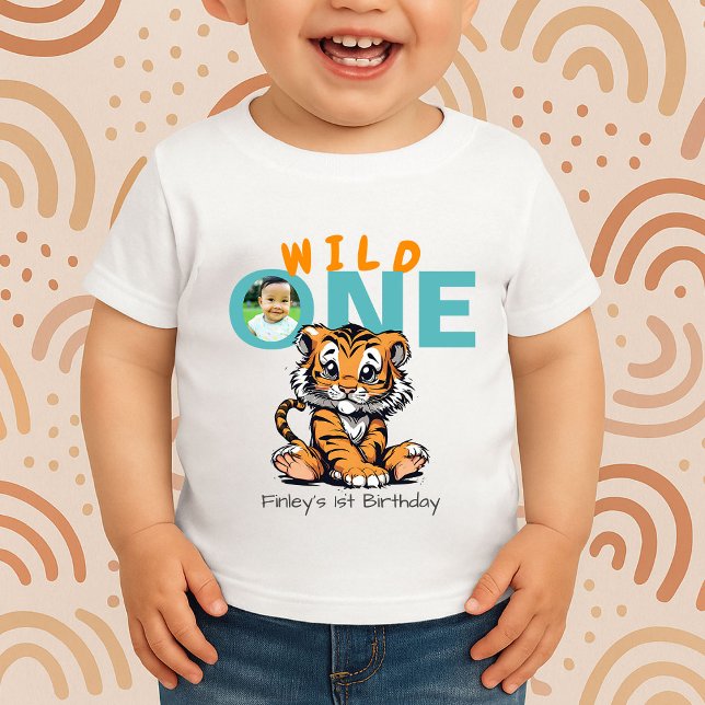 Wild ONE Tiger Erstgeburt Outfit Boys oder Girls Kleinkind T-shirt (Von Creator hochgeladen)