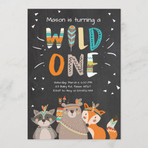 Wild One Tribal Première invitation pour anniversa