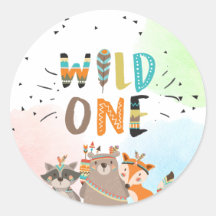 Wild One Tribal Woodland Animals Umschlag Aufklebe