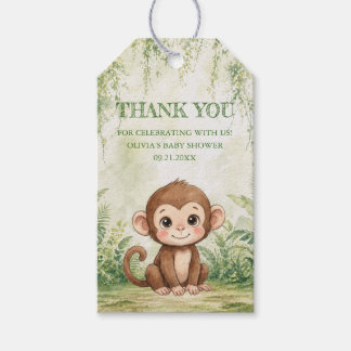 Wild One Tropical Dschungel Baby Shower Danke schö Geschenkanhänger