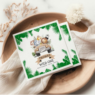 Wild One Tropical Jungle Safari Geburtstag Serviette
