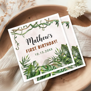 Wild One Tropical Safari Erster Geburtstag Serviette